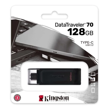 KINGSTON DT70 PENDRIVE 128GB USB Type-C 3.2 gen 1 Fekete