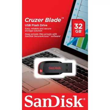 SanDisk Cruzer Blade pendrive 32GB USB 2.0 - fekete SanDisk Cruzer Blade pendrive 32GB USB 2.0 - fekete