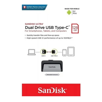 SANDISK ULTRA PENDRIVE 128GB USB Type-C Ezüst SANDISK ULTRA PENDRIVE 128GB USB Type-C Ezüst