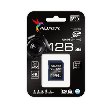 ADATA Premier Pro SDXC memóriakártya 128GB Class 10 UHS-I U3 V30 95MB/s - kék-fekete