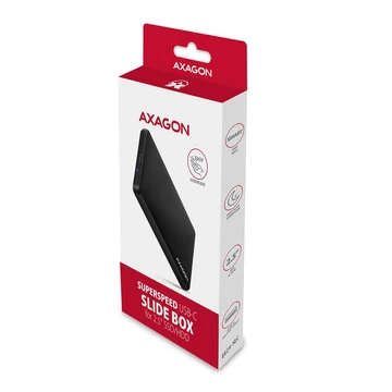 Axagon EE25-SL SLIDE BOX külső HDD/SSD ház 2.5" SATA USB 3.2 Gen1 - fekete