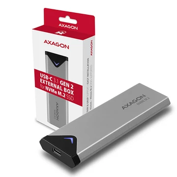 Axagon EEM2-UG2 M.2 NVMe külső SSD ház USB 3.2 Gen 2 csatlakozással - ezüst/fekete