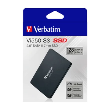 Verbatim Vi550 belső SSD 128GB SATA III 2,5" - fekete Verbatim Vi550 belső SSD 128GB SATA III 2,5" - fekete