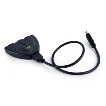 Gembird HDMI elosztó 3 portos 4K kompatibilis 50cm - fekete Gembird HDMI elosztó 3 portos 4K kompatibilis 50cm - fekete