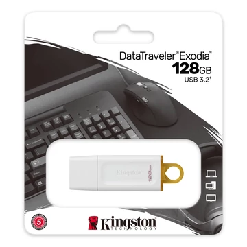 Kingston DataTraveler Exodia pendrive 128GB USB 3.2 Gen1 - fehér Kingston DataTraveler Exodia pendrive 128GB USB 3.2 Gen1 - fehér