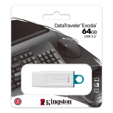 Kingston DataTraveler Exodia pendrive 64GB USB 3.2 Gen1 - fehér Kingston DataTraveler Exodia pendrive 64GB USB 3.2 Gen1 - fehér