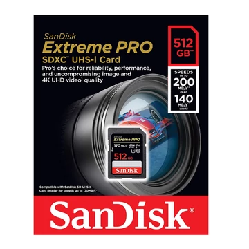 SanDisk Extreme Pro 512GB SDXC memóriakártya V30 UHS-II U3 Class 10 (200/140 MB/s)
