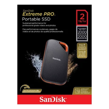SanDisk Extreme Pro Portable V2 külső SSD 2TB USB 3.2 (2000/2000 MB/s) - fekete SanDisk Extreme Pro Portable V2 külső SSD 2TB USB 3.2 (2000/2000 MB/s) - fekete