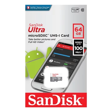 SanDisk Ultra microSDXC memóriakártya 64GB Class 10 UHS-I 100MB/s