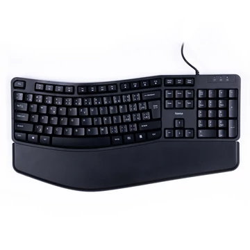 Hama EKC-400 ergonomikus billentyűzet cseh/szlovák kiosztással - fekete