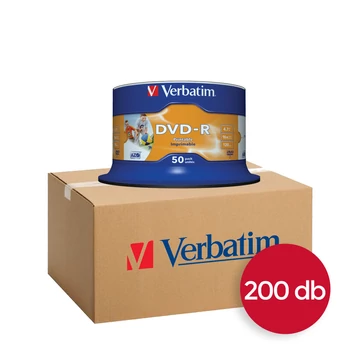 Verbatim DVD-R 16X nyomtatható lemez 4,7 GB - 200 db