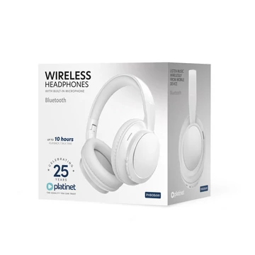 Platinet vezeték nélküli fejhallgató Bluetooth 5.4 beépített mikrofonnal 400 mAh - fehér