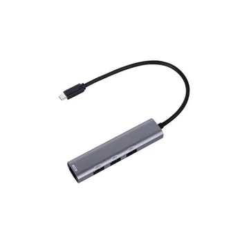 Platinet USB-C - 4× USB-A 3.2 Gen1 HUB 5 Gbps 100W PD - alumínium