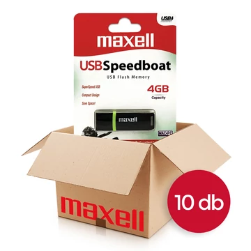 Maxell Speedboat USB pendrive 4GB USB 2.0 - fekete-zöld (10 db)