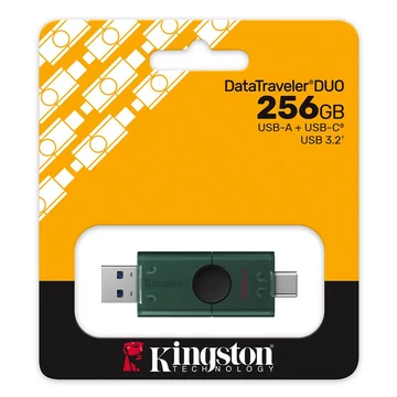 Kingston DataTraveler Duo G2 pendrive 256GB USB 3.2 USB-A és USB-C csatlakozóval - zöld (DTDEG2/256GB)