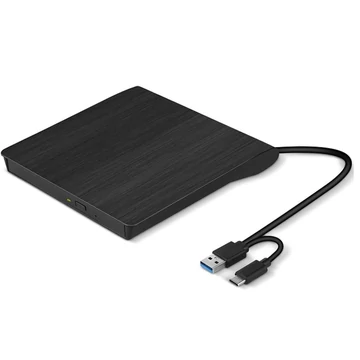 C-Tech külső DVD-író USB-A és USB-C csatlakozással (DVD-USB-AC)