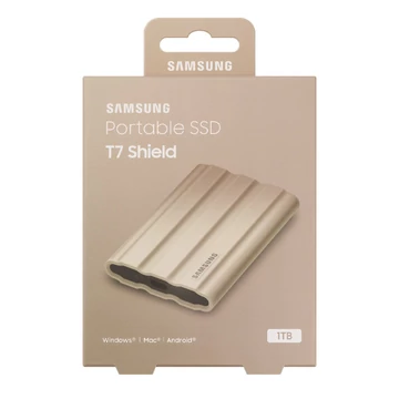 Samsung T7 Shield külső SSD 1TB USB 3.2 Gen 2 - bézs (1050/1000 MB/s) Samsung T7 Shield külső SSD 1TB USB 3.2 Gen 2 - bézs (1050/1000 MB/s)