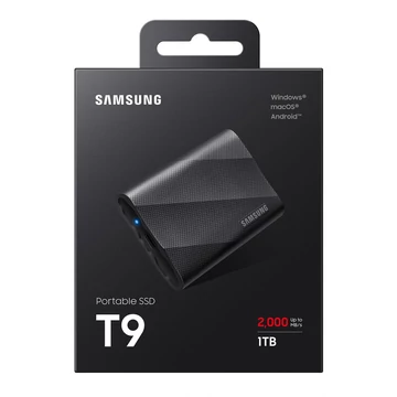Samsung T9 külső SSD 4TB USB-C 3.2 Gen2×2 - fekete