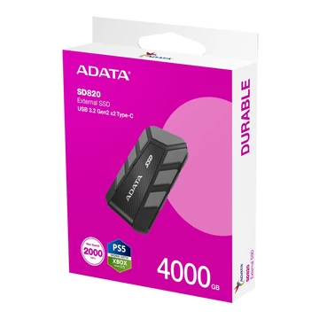 ADATA SD820 külső SSD 4TB USB 3.2 gen 2x2 - szürke