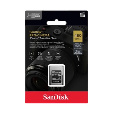 SanDisk PRO-CINEMA CFexpress memóriakártya 480GB Type A (1800/1650 MB/s)