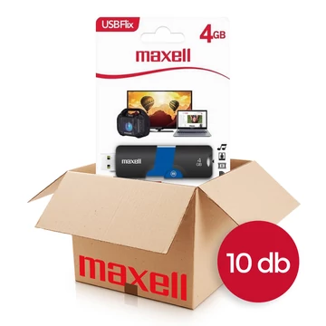 Maxell FLIX USB 2.0 pendrive 4GB - fekete-kék (10 db-os csomag)