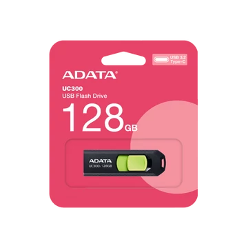 ADATA UC300 pendrive 128GB USB-C 3.2 Gen1 100 MB/s - fekete/zöld