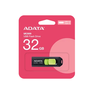 ADATA UC300 pendrive 32GB USB-C 3.2 Gen1 100 MB/s - fekete/zöld
