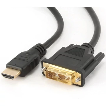 Gembird Cablexpert HDMI – DVI kábel 1,8 m aranyozott csatlakozókkal HDMI 1.3 - fekete (CC-HDMI-DVI-6)
