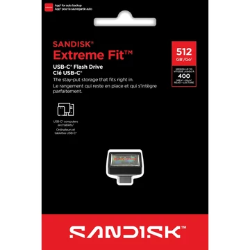 SanDisk Extreme Fit pendrive USB-C 3.2 Gen 1 512GB 400 MB/s