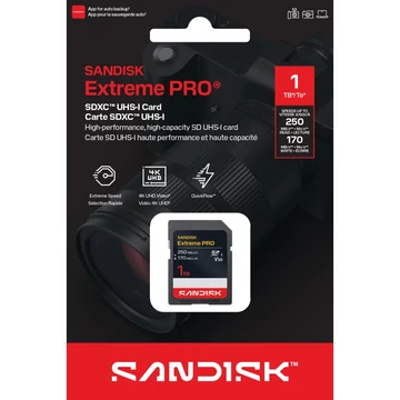 SanDisk Extreme PRO SDXC memóriakártya 1TB CL10 UHS-I U3 V30 4K (250/170 MB/s)