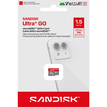 SanDisk Ultra GO microSDXC memóriakártya 1,5 TB C10 UHS-I V10 U1 A1 190 MB/s