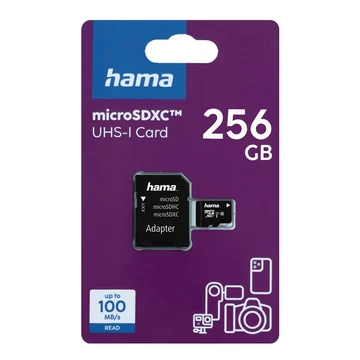 Hama micro SDXC 128GB Memóriakártya Class 10 UHS-I + Adapter (100 Mb/s)