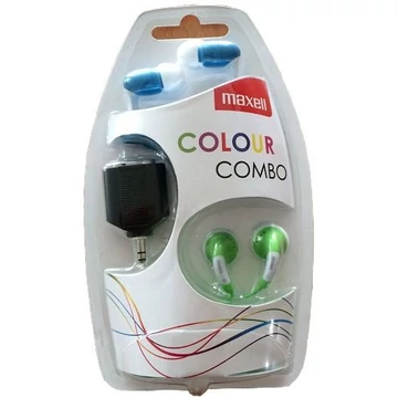 Maxell Colour Combo Pack vezetékes fülhallgató 7mm membránnal - kék/zöld