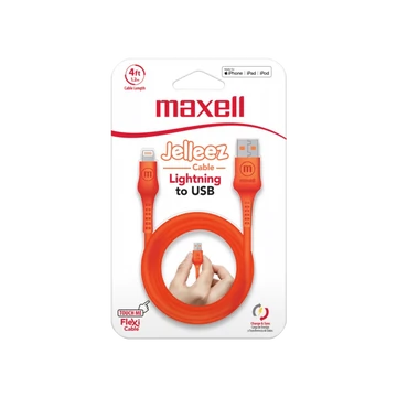 Maxell Jelleez Lightning kábel 1,2m - narancssárga