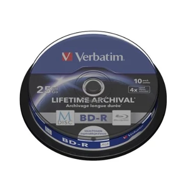 Verbatim M-Disc BD-R 4X 25 GB Nyomtatható Blu-Ray - Cake (10) Verbatim M-Disc BD-R 4X 25 GB Nyomtatható Blu-Ray - Cake (10)