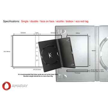 Amaray DVD Tok Szimpla 14 mm Amaray DVD Tok Szimpla 14 mm