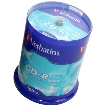 Verbatim CD-R 52X írható lemez 700 MB - 100 db cake dobozban Verbatim CD-R 52X írható lemez 700 MB - 100 db cake dobozban
