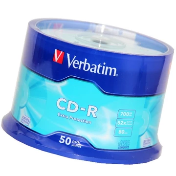 Verbatim CD-R 52X lemez 700MB 80 perc - 50db cake