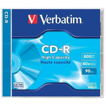 Verbatim CD-R lemez 40X 800MB 90 perc - normál tokban (1) Verbatim CD-R lemez 40X 800MB 90 perc - normál tokban (1)