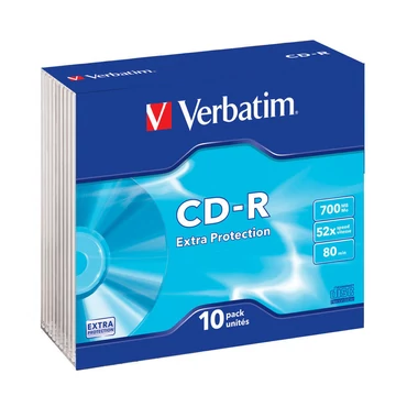 Verbatim CD-R 52X lemez 700MB slim tokban (10 db)