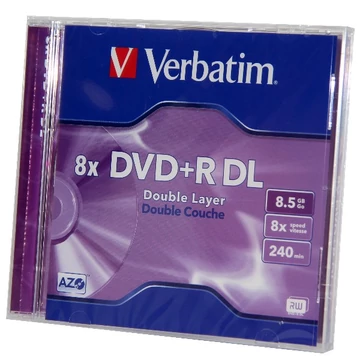 Verbatim DVD+R DL 8X 8,5 GB lemez normál tokban (1) Verbatim DVD+R DL 8X 8,5 GB lemez normál tokban (1)