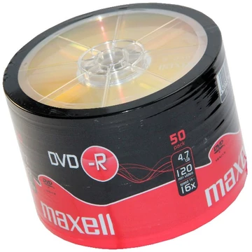 Maxell DVD-R 16X lemez 4,7 GB - 50 db Shrink csomagolás