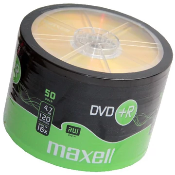 Maxell DVD+R 16X lemez 4,7 GB - 50 db shrink csomagolás Maxell DVD+R 16X lemez 4,7 GB - 50 db shrink csomagolás