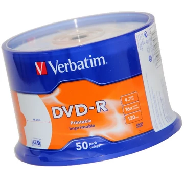 Verbatim DVD-R 16X Nyomtatható Lemez - Cake (50) Verbatim DVD-R 16X Nyomtatható Lemez - Cake (50)