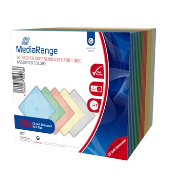 MediaRange CD-Box 5 mm vékony tok vegyes színekben 20 db MediaRange CD-Box 5 mm vékony tok vegyes színekben 20 db