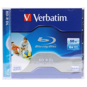 Verbatim BD-R DL Blu-Ray lemez 50 GB 6X nyomtatható - normál tokban (1) Verbatim BD-R DL Blu-Ray lemez 50 GB 6X nyomtatható - normál tokban (1)