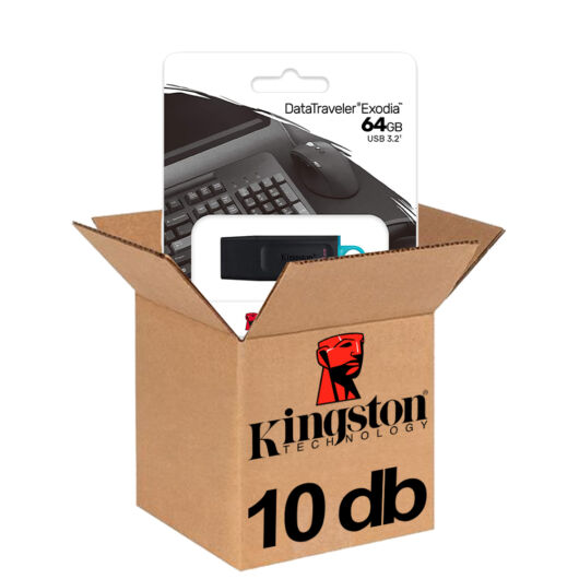 KINGSTON EXODIA DATA TRAVELER PENDRIVE 64GB USB 3.2 Gen1 Fekete 10db-os CSOMAG!
