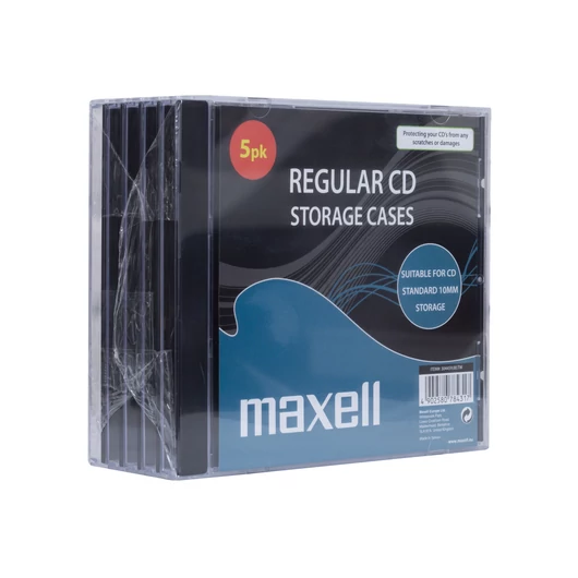 Maxell normál CD tok 10,4 mm - fekete/átlátszó (5db)