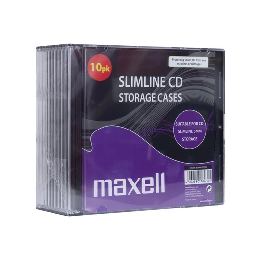 Maxell Slim CD tok 5,2 mm - átlátszó/fekete (10db)