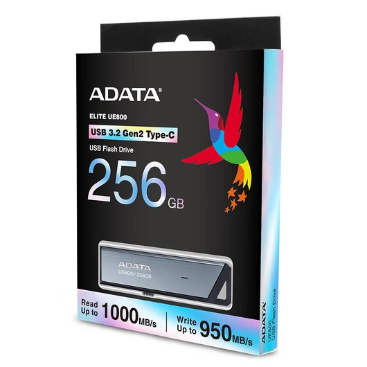 ADATA UE800 külső SSD 256GB USB-C 3.2 Gen 2 (1000/550 MB/s) - ezüst